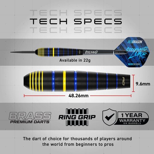 Red Dragon Dardos Red Dragon Luke Humphries Coolhand Luke Brass Exclusivos de Dartshopper - Punta de Acero