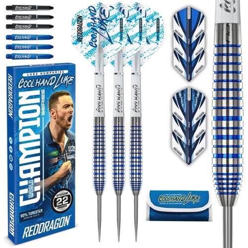 Red Dragon Dardos Red Dragon Luke Humphries Coolhand Blue Series 90% Exclusivos de Dartshopper - Punta de Acero