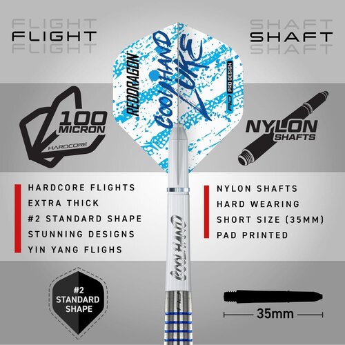 Red Dragon Dardos Red Dragon Luke Humphries Coolhand Blue Series 90% Exclusivos de Dartshopper - Punta de Acero