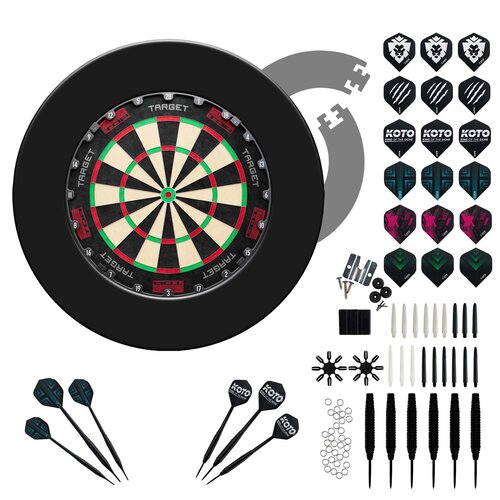 Target Target TOR  + 4 Pieces Surround + KOTO Accessory Kit Steeltip Black 90 Pieces - Diana de dardos Set