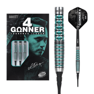 Dardos ONE80 Gunner 4 Lourence Ilagan Black Jade 90%  Punta de Plástico