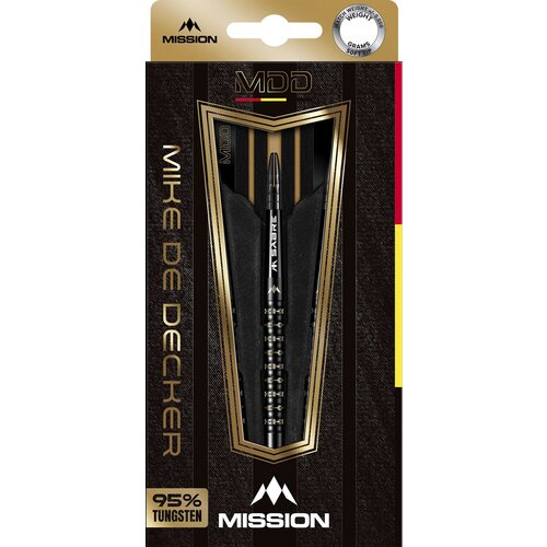 Mission Dardos Mission Mike de Decker Black Oro PVD 95%  Punta de Plástico