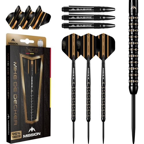 Mission Dardos Mission Mike de Decker Black Oro PVD 95% Punta de Acero