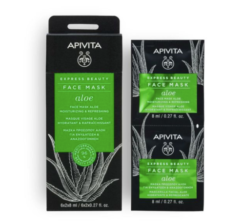 Apivita Express beauty gelaatsmasker aloe voedend & verfrissend 2x8 ml