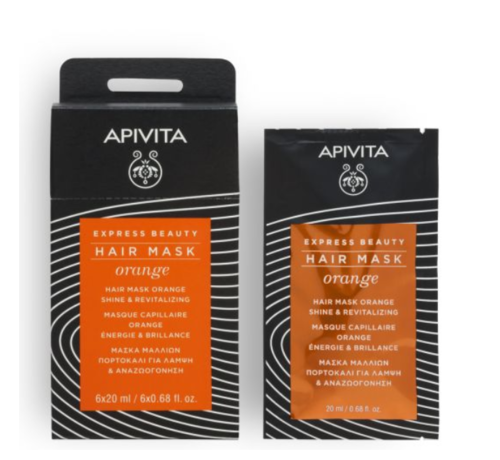 Apivita Express beauty revitaliserend en glans haarmasker Orange 20ml