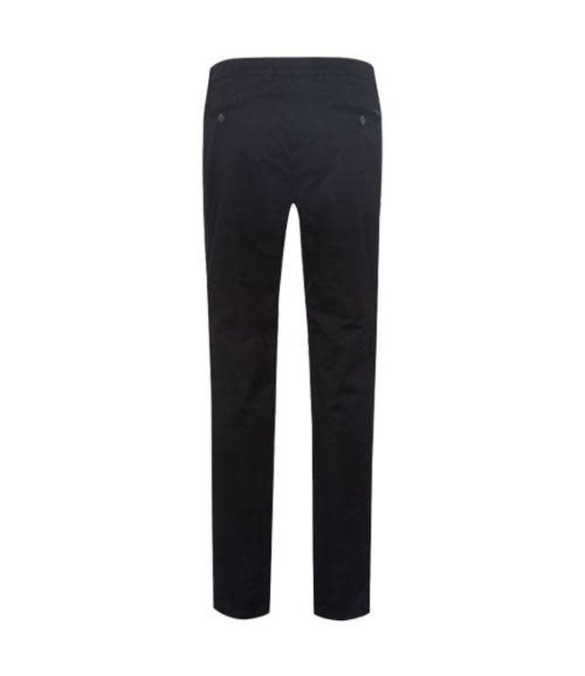 EUREX Herren Hose Jim Schwarz Grosse Grössen – Baumwoll-Satin Flatfront
