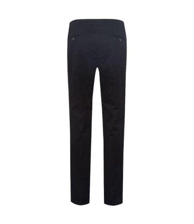 EUREX Herren Hose Jim Schwarz Grosse Grössen – Baumwoll-Satin Flatfront