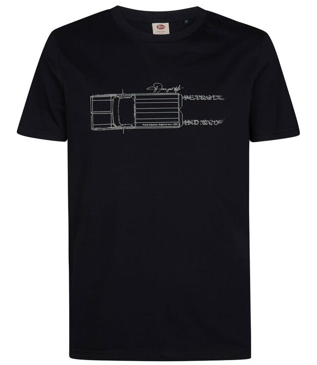 Petrol Schwarzes Herren T-Shirt Pickup-Motiv – 100% Baumwolle L-3XL