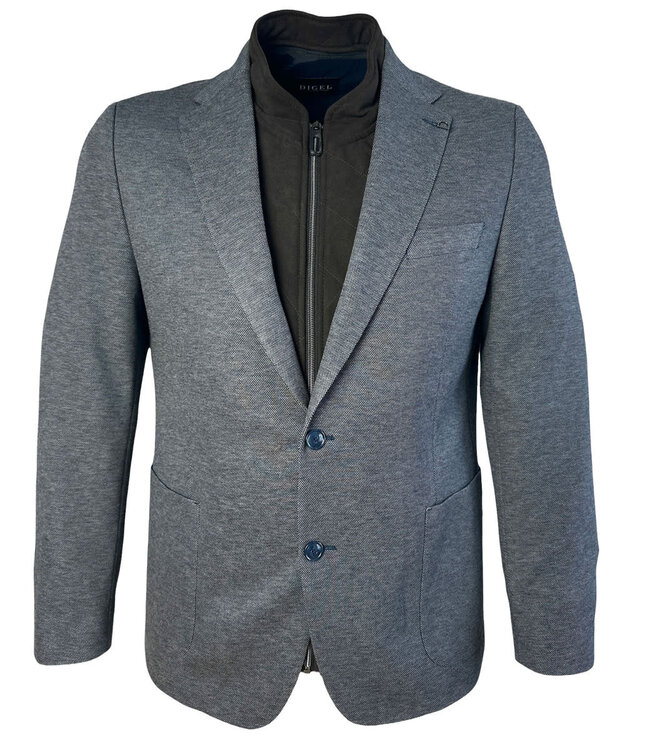 Gebrüder Weis Sakko Sergej Blau – Zip-In Layer Braun & Stretchmix