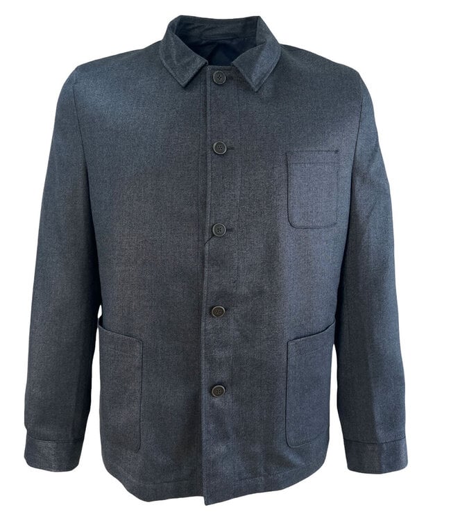 Gebrüder Weis Gebrüder Weis Overshirt-Sakko Jason Blau – Bambus-Mix