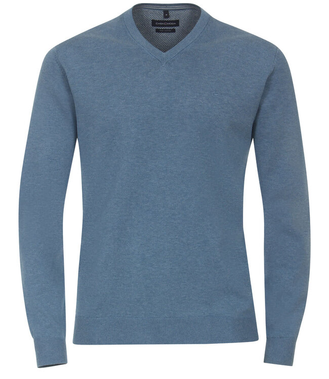 CASA MODA  Casa Moda V-Pullover Hellblau M-6XL – Pima-Baumwolle