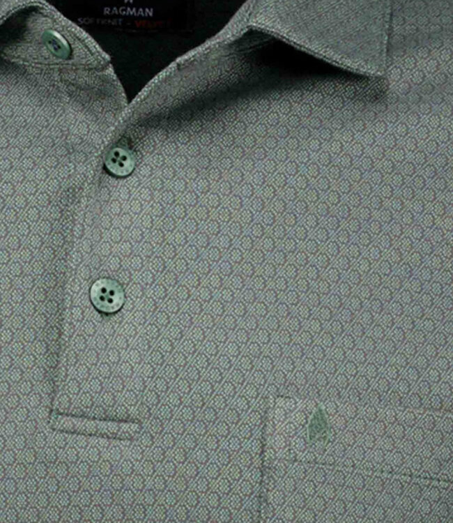 RAGMAN Herren Langarm Poloshirt Grosse Grössen – Softknit Velvet-Touch