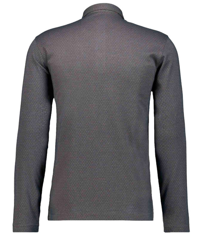 RAGMAN Herren Langarm Poloshirt Anthrazit Grosse Grössen – Softknit