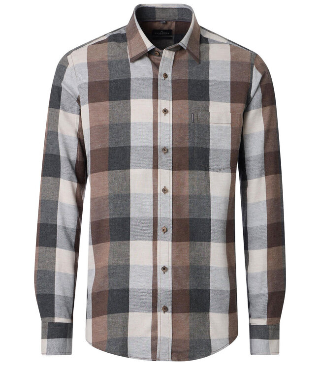 CASA MODA Herren Flanellhemd Kariert Grosse Grössen – 100% Baumwolle Casual Fit