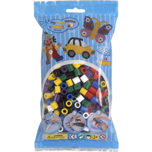 Hama Hama maxi strijkkralen basiskleuren 500 st 8470 Hama Hama maxi strijkkralen basiskleuren 500 st 8470
