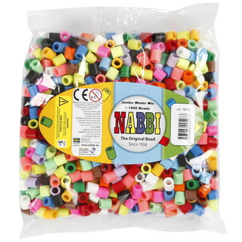 Nabbi Nabbi maxi strijkkralen 15 kleuren mix 1000 stuks Nabbi Nabbi maxi strijkkralen 15 kleuren mix 1000 stuks