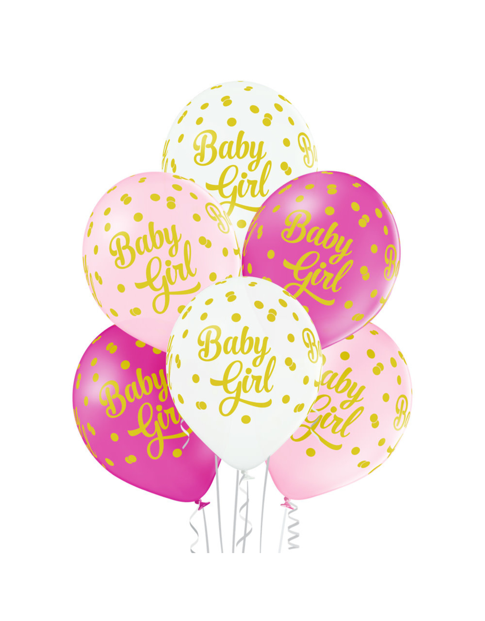 Belbal latex ballon baby girl dots 6 stuks