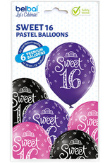 Belbal latex ballon sweet 16 6 stuks