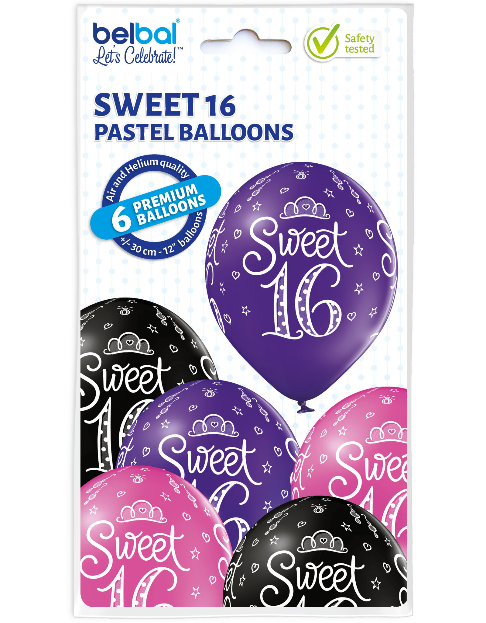 Belbal latex ballon sweet 16 6 stuks