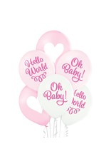 Belbal latex ballon oh baby girl 6 stuks