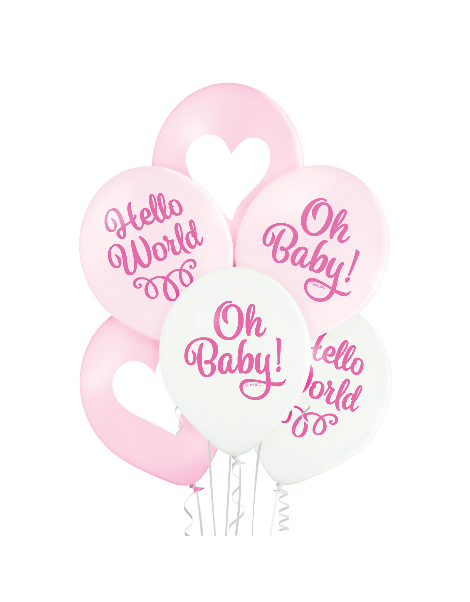 Belbal latex ballon oh baby girl 6 stuks