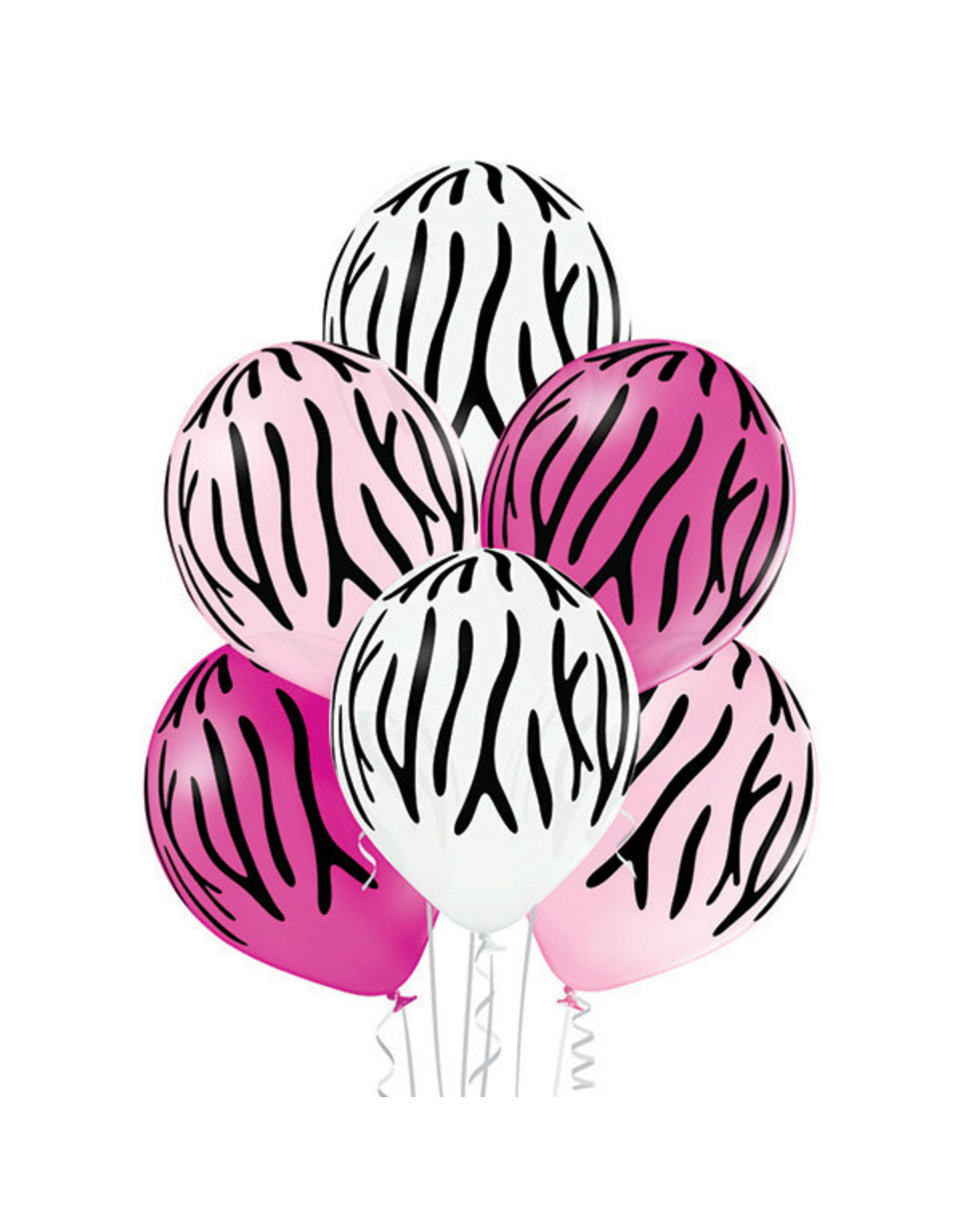 Belbal latex ballon zebra stripes 6 stuks