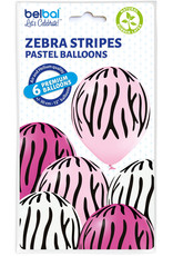 Belbal latex ballon zebra stripes 6 stuks