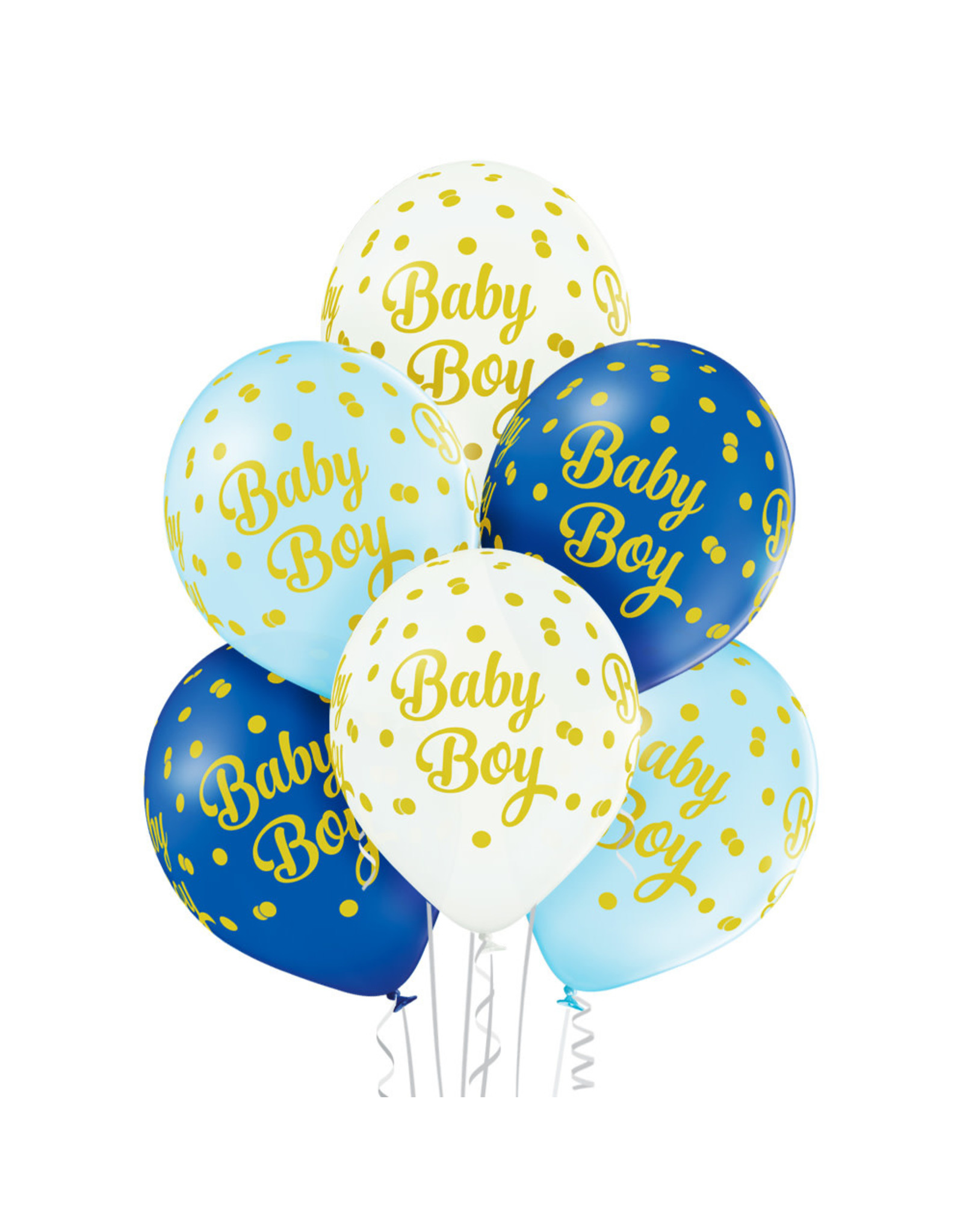 Belbal latex ballon baby boy dots 6 stuks