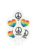 Belbal latex ballon love and peace 6 stuks