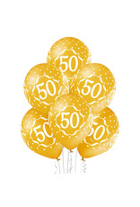 Belbal latex ballon 50th anniversary 6 stuks