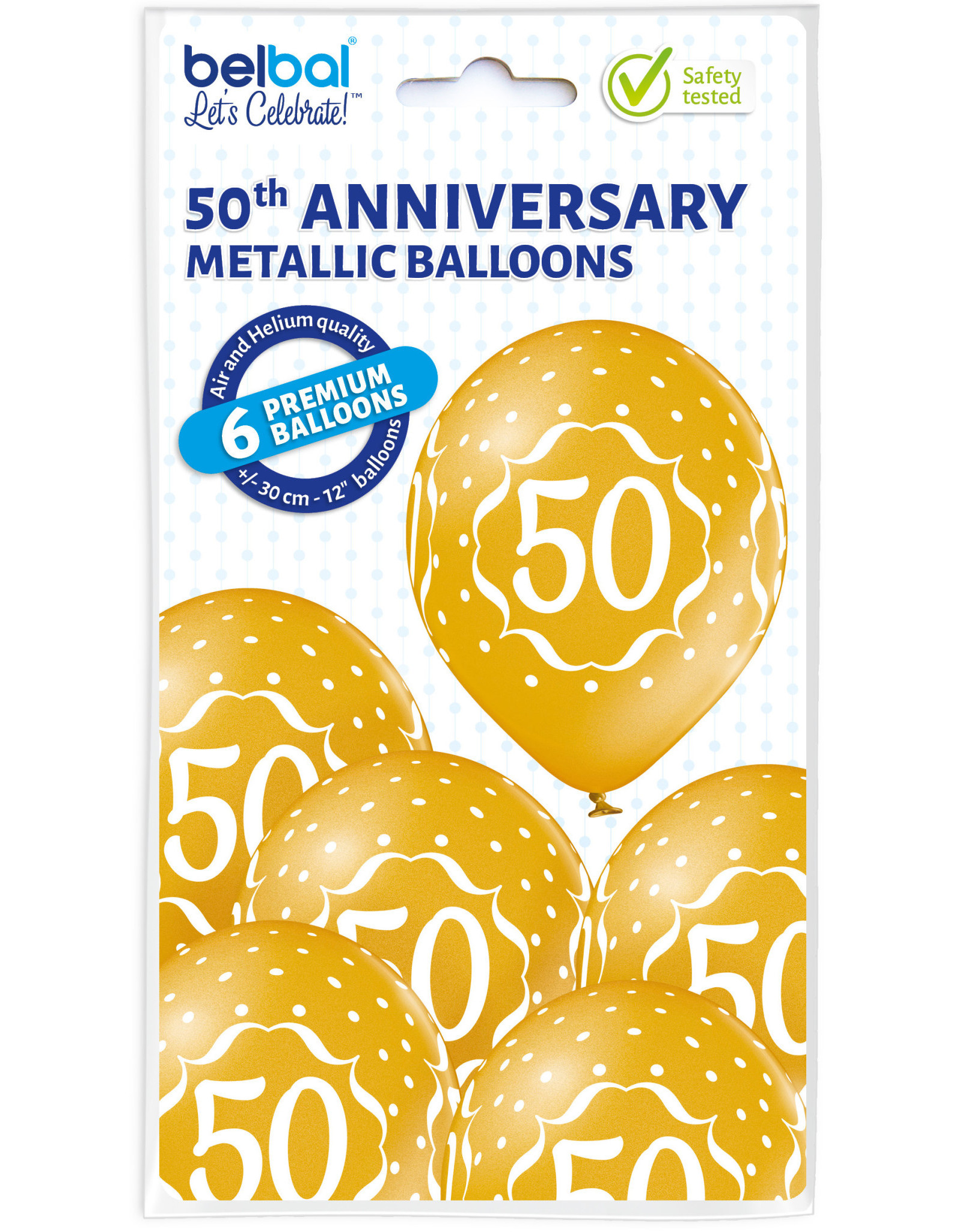 Belbal latex ballon 50th anniversary 6 stuks