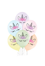 Belbal latex ballon unicorn heads 6 stuks