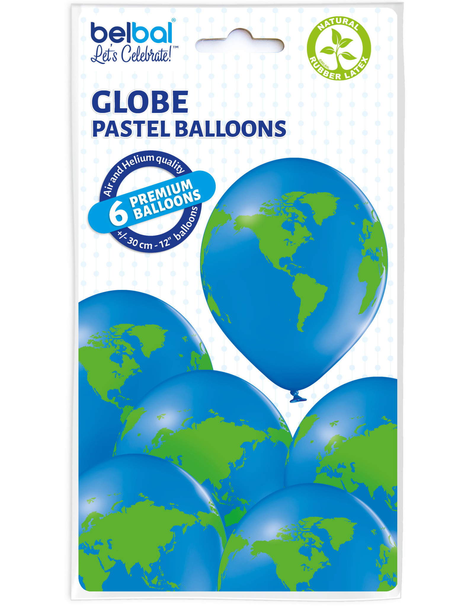 Belbal latex ballon globe 6 stuks