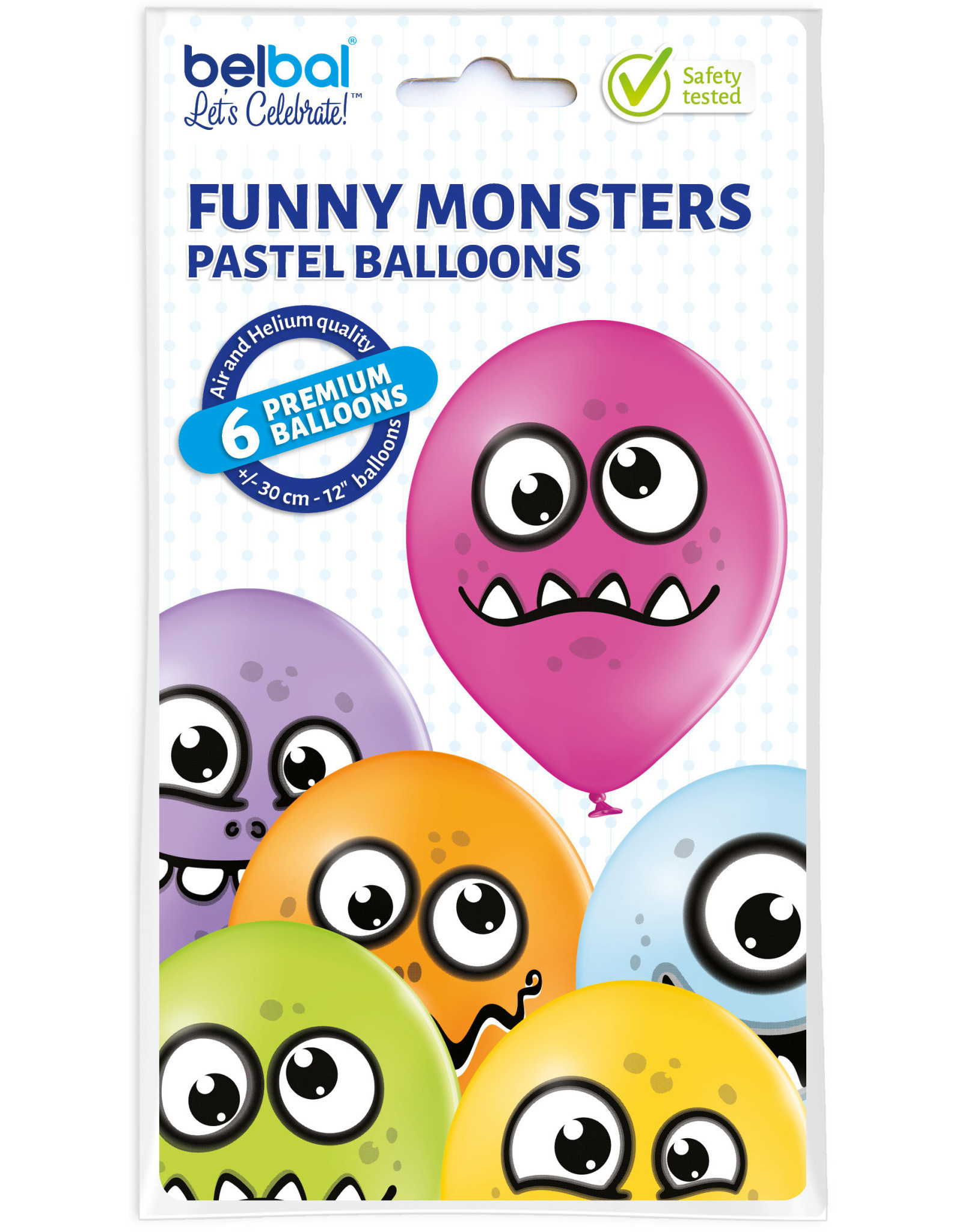 Belbal latex ballon funny monsters 6 stuks