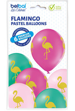 Belbal latex ballon flamingo 6 stuks