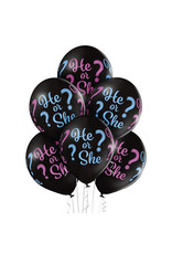 Belbal latex ballon he or she 6 stuks