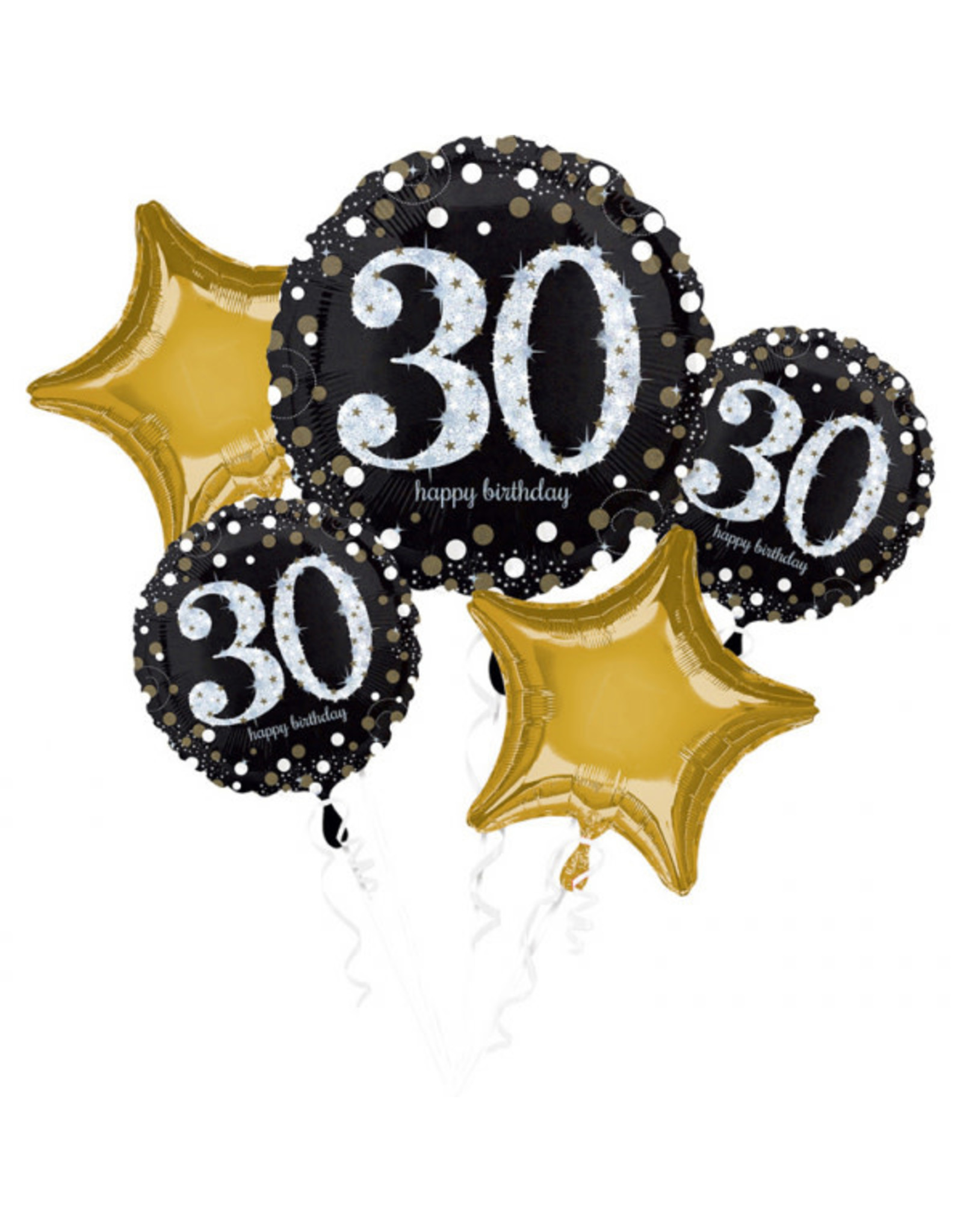 Sparkling folieballonpakket 30 jaar 5-delig