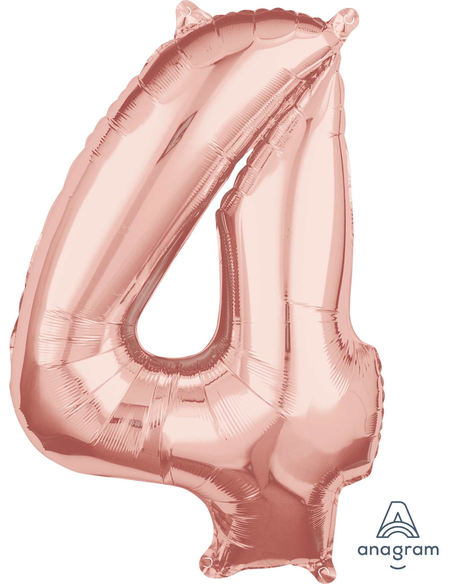 Folieballon rose goud cijfer 4 66 cm