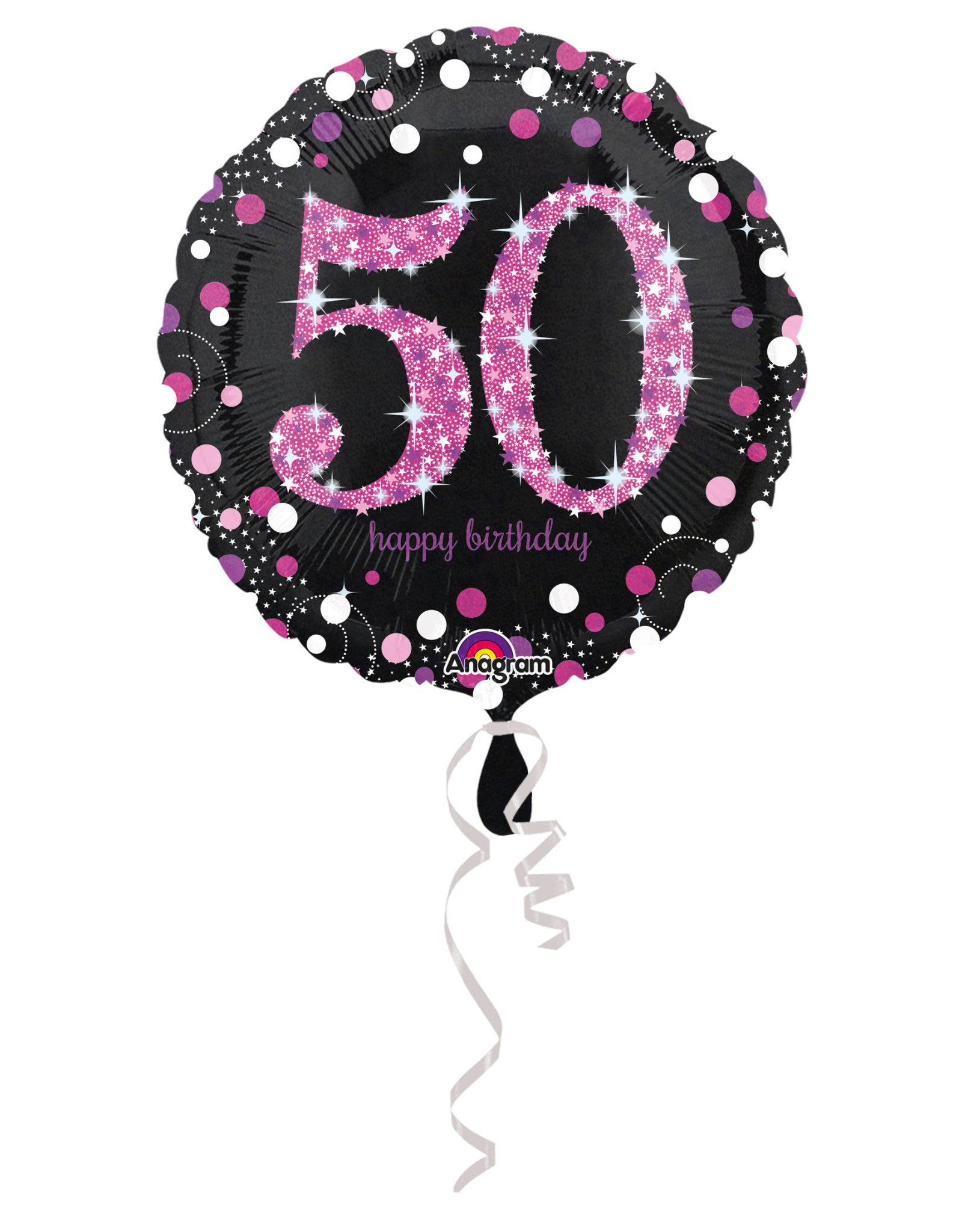 Folieballon sparkling roze 50 jaar 45 cm