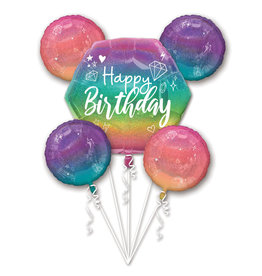 Folieballonpakket sparkling rainbow hb 5-delig