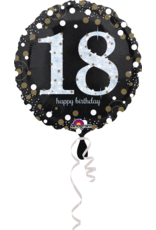 Folieballon sparkling 18 jaar zilver 45 cm
