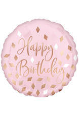 Folieballon happy birthday rose gold 43 cm