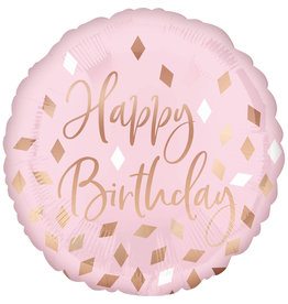 Folieballon happy birthday rose gold 43 cm