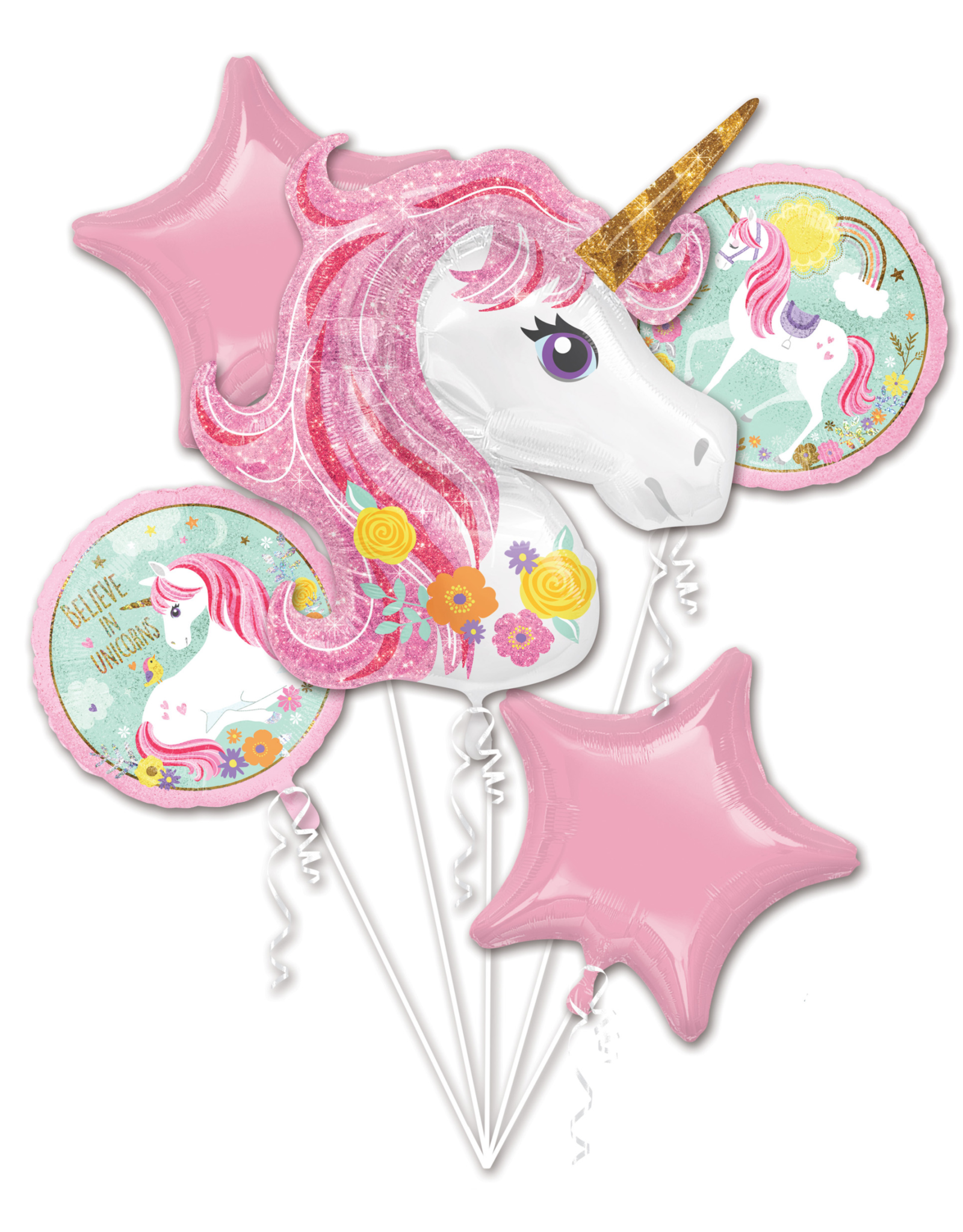 Amscan folieballonpakket unicorn 5-delig