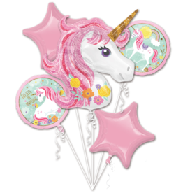Folieballonpakket unicorn 5-delig