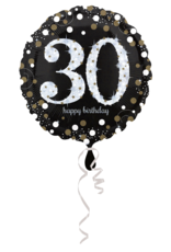 Folieballon sparkling 30 jaar zilver 45 cm Folieballon sparkling 30 jaar zilver 45 cm