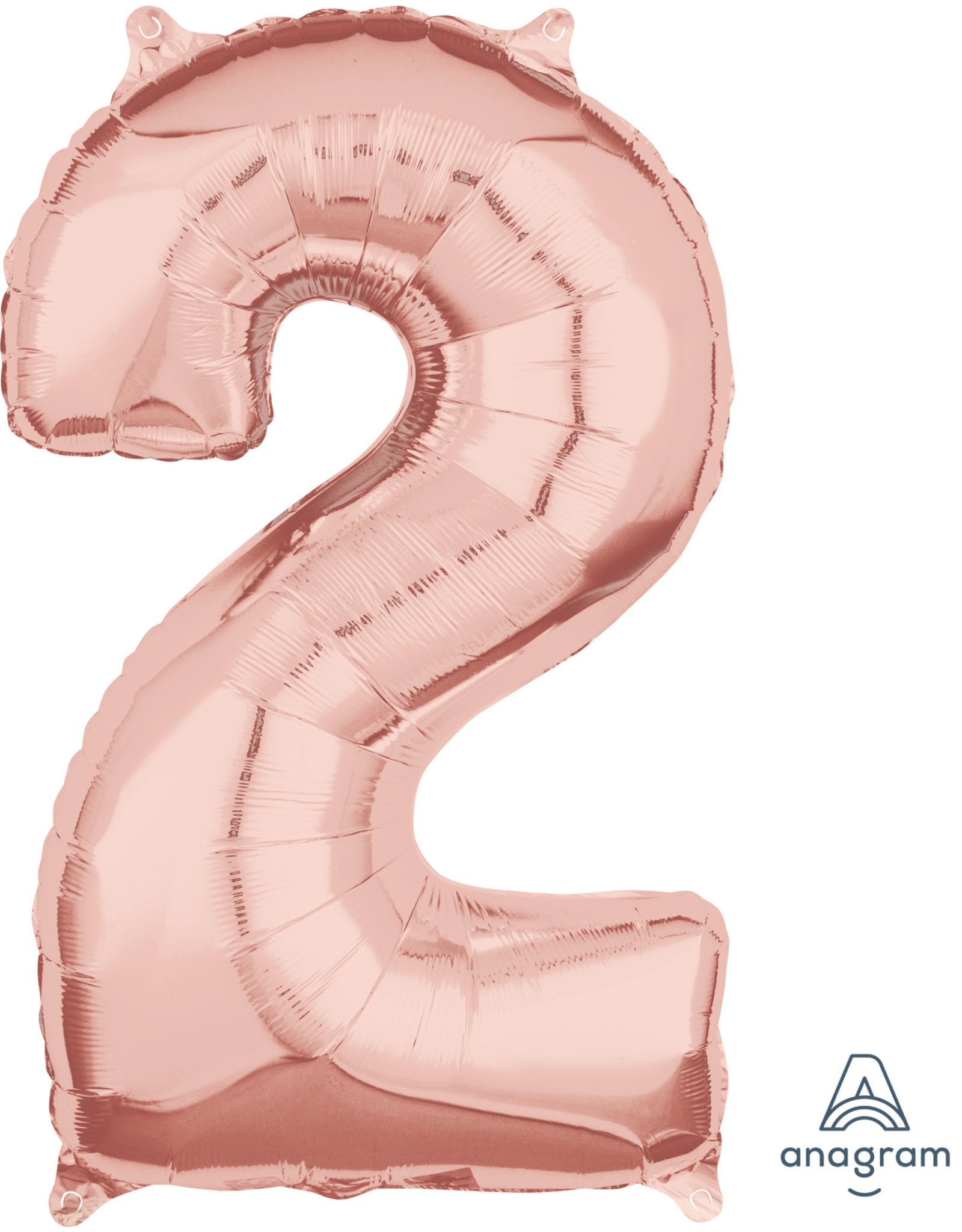 Folieballon rose goud cijfer 2 66 cm