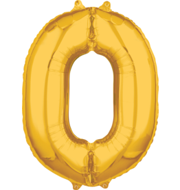 Folieballon goud cijfer 0 66 cm
