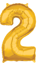 Folieballon goud cijfer 2 66 cm