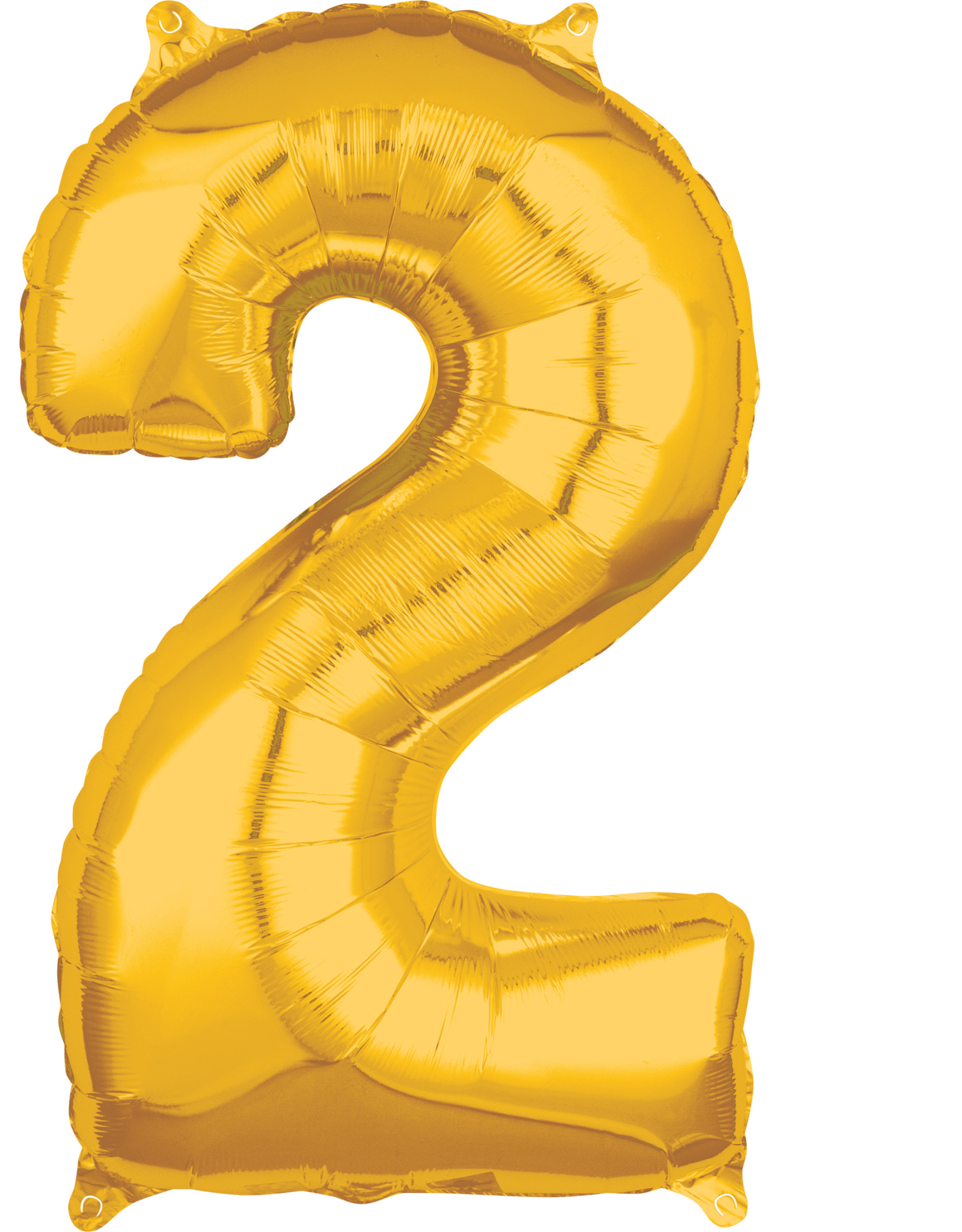 Folieballon goud cijfer 2 66 cm